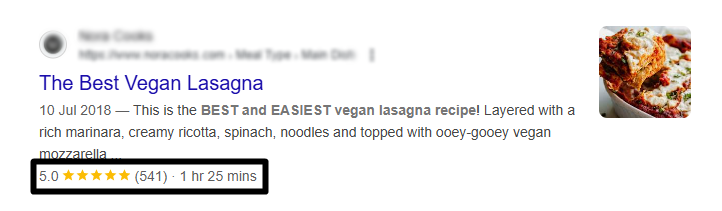 Google rich results example
